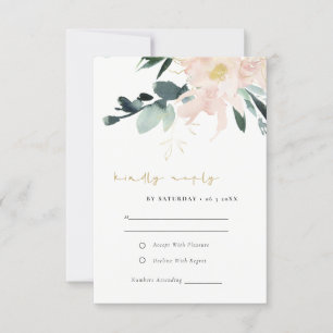 SOFT PASTEL BLUSH FLORAL BUNCH WATERVERF RSVP KAARTJE