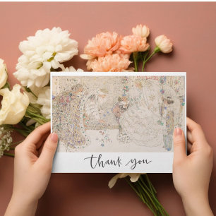 Soft Pastel Bride et Flower Girls Carte de remerci