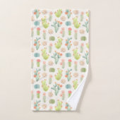 Soft Pastel Cactus & Succulent Pattern Bad Handdoek (Handdoek)