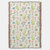 Soft Pastel Cactus & Succulent Pattern Deken (Voorkant Verticaal)