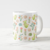 Soft Pastel Cactus & Succulent Pattern Extra Grote Beker (Voorkant rechts)