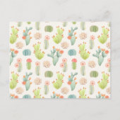 Soft Pastel Cactus & Succulent Pattern Feestdagenkaart (Voorkant)