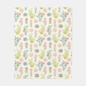 Soft Pastel Cactus & Succulent Pattern Fleece Deken (Voorkant)
