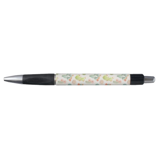 Soft Pastel Cactus & Succulent Pattern Pen (Voorkant)