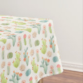 Soft Pastel Cactus & Succulent Pattern Tafelkleed (Voorbeeld)