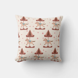 Soft Pastel Carousel For Baby Girls Throw Pillow Kussen