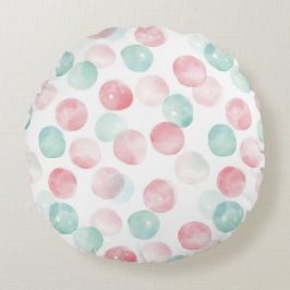 Soft Pastel Charm in Pink, Green & Blue Rond Kussen