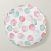 Soft Pastel Charm in Pink, Green & Blue Rond Kussen (Achterkant)