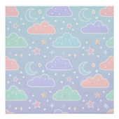 Soft Pastel Cloud Wall Art Poster (Devant)