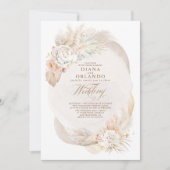 Soft Pastel Cream and Ivory Floral Boho Wedding Kaart (Voorkant)