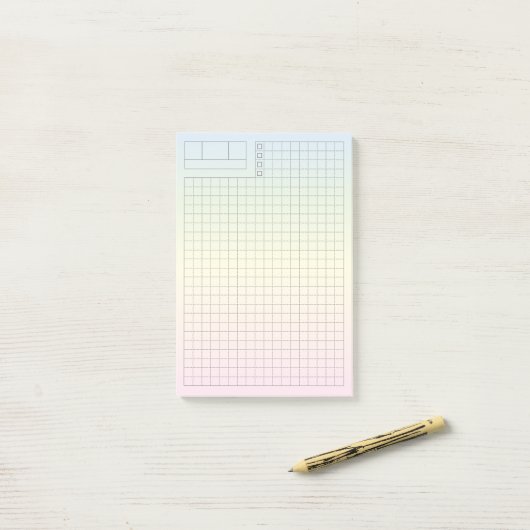 Soft Pastel Fauxbonichi Daily Planner GRID Post-it® Notes (Op bureau)
