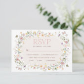 Soft Pastel Fleur sauvage Garden Wedding Carte RSV (Debout devant)