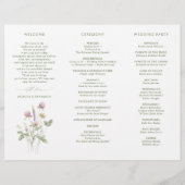 Soft Pastel Fleur sauvage Programme de mariage bot (Dos)