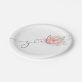 Soft Pastel Flower Elegant Script Baby shower Pape Papieren Bordje (Gekanteld)