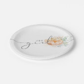 Soft Pastel Flower Elegant Script Baby shower Papieren Bordje (Gekanteld)