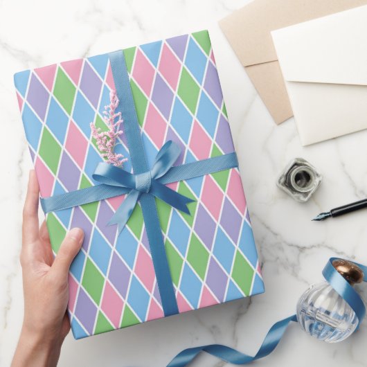 Soft Pastel Geometric Harlequin Cadeaupapier (Geschenken)