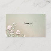 Soft Pastel Green Floral  Visitekaartje (Achterkant)