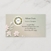Soft Pastel Green Floral  Visitekaartje (Voorkant)