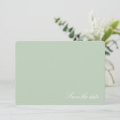 Soft Pastel Green Modern Save the date (Staand voorkant)