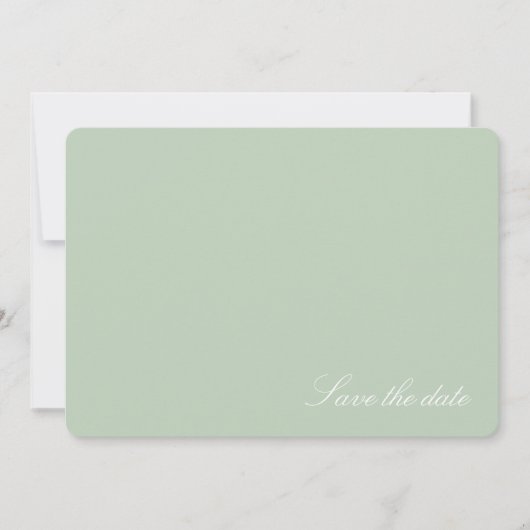 Soft Pastel Green Modern Save the date (Voorkant)