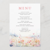 Soft Pastel Menu Mariage Fleur sauvage (Devant)