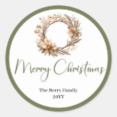 Soft Pastel Neutral Christmas Name Stickers (Devant)