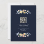 Soft Pastel Ornate Spring Floral QR Code Wedding   Kaart (Achterkant)