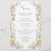 Soft Pastel Ornate Spring Garden Chic Menu Mariage (Devant)