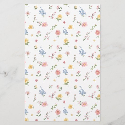 Soft Pastel Ornate Spring Garden Chic Menu Mariage (Dos)