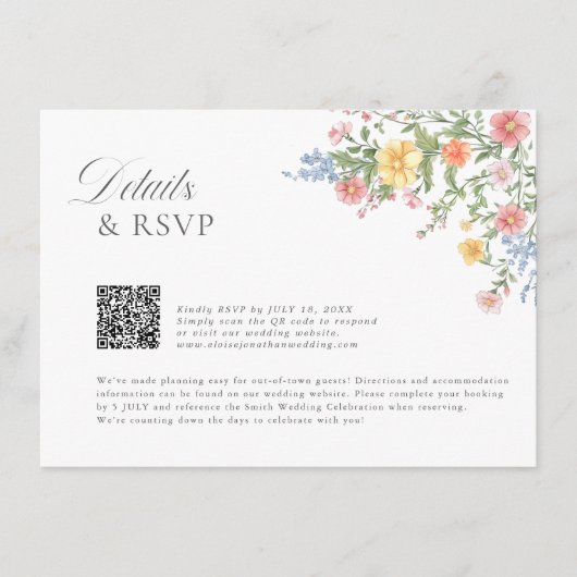 Soft Pastel Ornate Spring Garden Floral Wedding En Informatiekaartje (Voorkant)