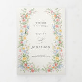 Soft Pastel Ornate Spring Garden Wedding invite Drieluik Programma (Cover)