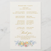 Soft Pastel Ornate Spring Gold  Wedding Program  (Achterkant)