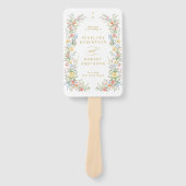 Soft Pastel Ornate Spring Gold Wedding Program Handwaaier (Voorkant)