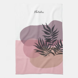 Soft Pastel Pink Abstract Tropical Kitchen Towel Theedoek