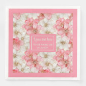 Soft Pastel Pink Gold Napkins Delicate Custom Name Servet (Voorkant)