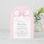 Soft Pastel Pink Ribbon Bow Vrijgezellenfeest Kaart (Staand voorkant)