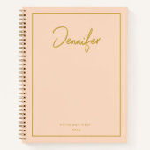 Soft Pastel Pinky Golden Custom Handwritings Name Notitieboek (Voorkant)