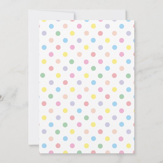 Soft Pastel Pois Baby shower Invitation (Dos)
