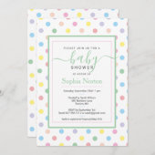Soft Pastel Pois Baby shower Invitation (Devant / Derrière)