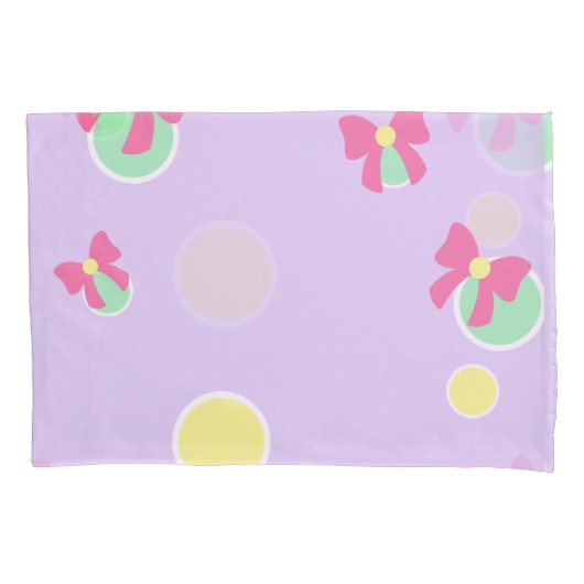 soft pastel polka dots and bows kussensloop (Voorkant)