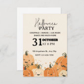 Soft Pastel Pumpkin Patch Halloween Party Invitati Kaart (Voorkant / Achterkant)