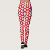 Soft Pastel Rainbow Hearts in Fire Red Leggings (Achterkant)
