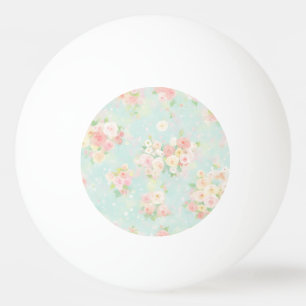 Soft Pastel Roos Pattern op Aqua achtergrond Pingpongballen