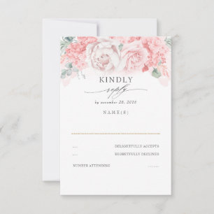 Soft Pastel rose Fleurs Mariage RSVP