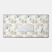 Soft Pastel Rose Rose Flower Motif (Clavier et souris)