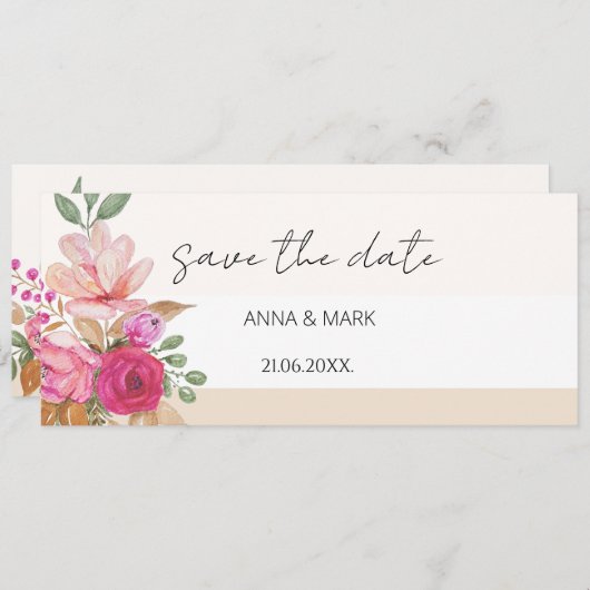 Soft Pastel Spring Boeket Bloemen Waterverf (Voorkant / Achterkant)