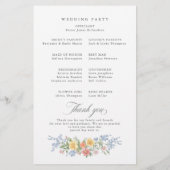 Soft Pastel Spring Garden Wedding Programma (Achterkant)