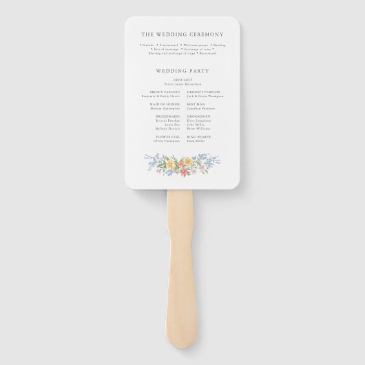 Soft Pastel Spring Garden Wedding Programma Handwaaier (Achterkant)