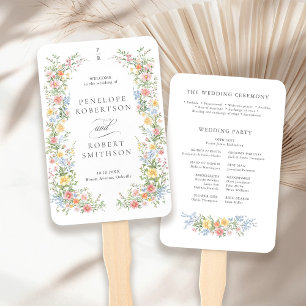Soft Pastel Spring Garden Wedding Programma Handwaaier