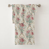 Soft Pastel Towel Victorian Damask Bath Accent (En situation)